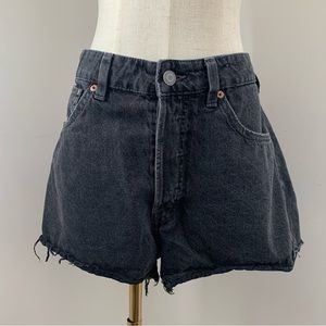 & DENIM Black Cut Off High Waisted Jean Shorts